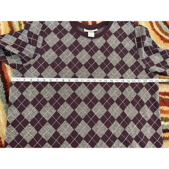 C.D. Daniels Maroon Argyle Patterned Crew Neck Pullover Sweater Sz 1X - Picture 6 of 9